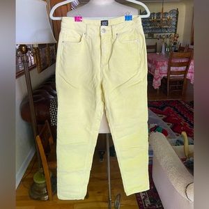 BDG high rise mom yellow corduroy pants